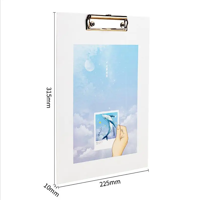 72583-1 BLUE Deli Folder Board A4 Clip Writing Plywood Folding Student Stationery Writing Cardboard Test Paper Menu Folder Office Supplies - Цвет: 72583-1 BLUE