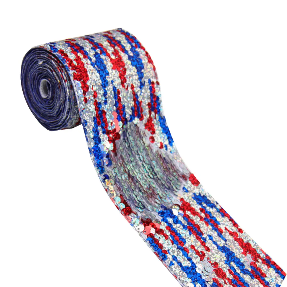 08 sequin ribbon Cheer банты 75 мм с блестками из корсажной ленты Лазерная Двусторонняя блестящая Блестящая лента DIY ручной работы аксессуары для волос 2y - Цвет: 08 sequin ribbon