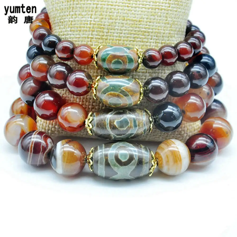 Yumten Diy натуральные изумрудные камни бусины дзи Bransoletki Damskie Bayan Bileklik Pulseira Masculina