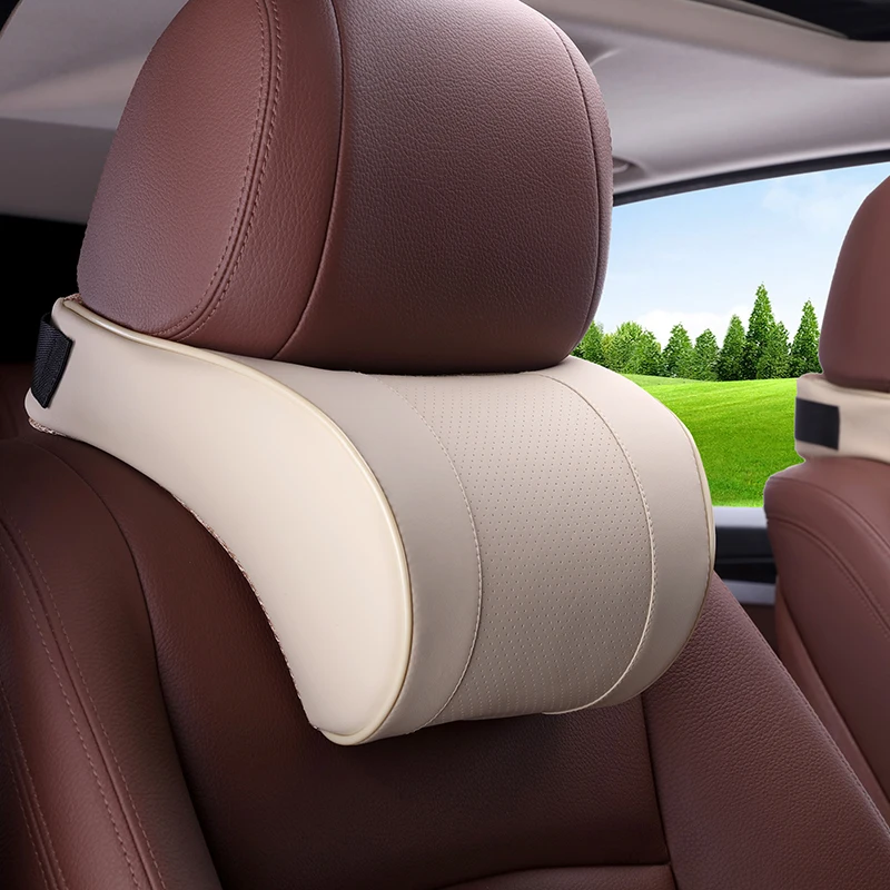 1 шт. Регулируемая память хлопок кожа подголовник для автомобиля защита шеи Отдых