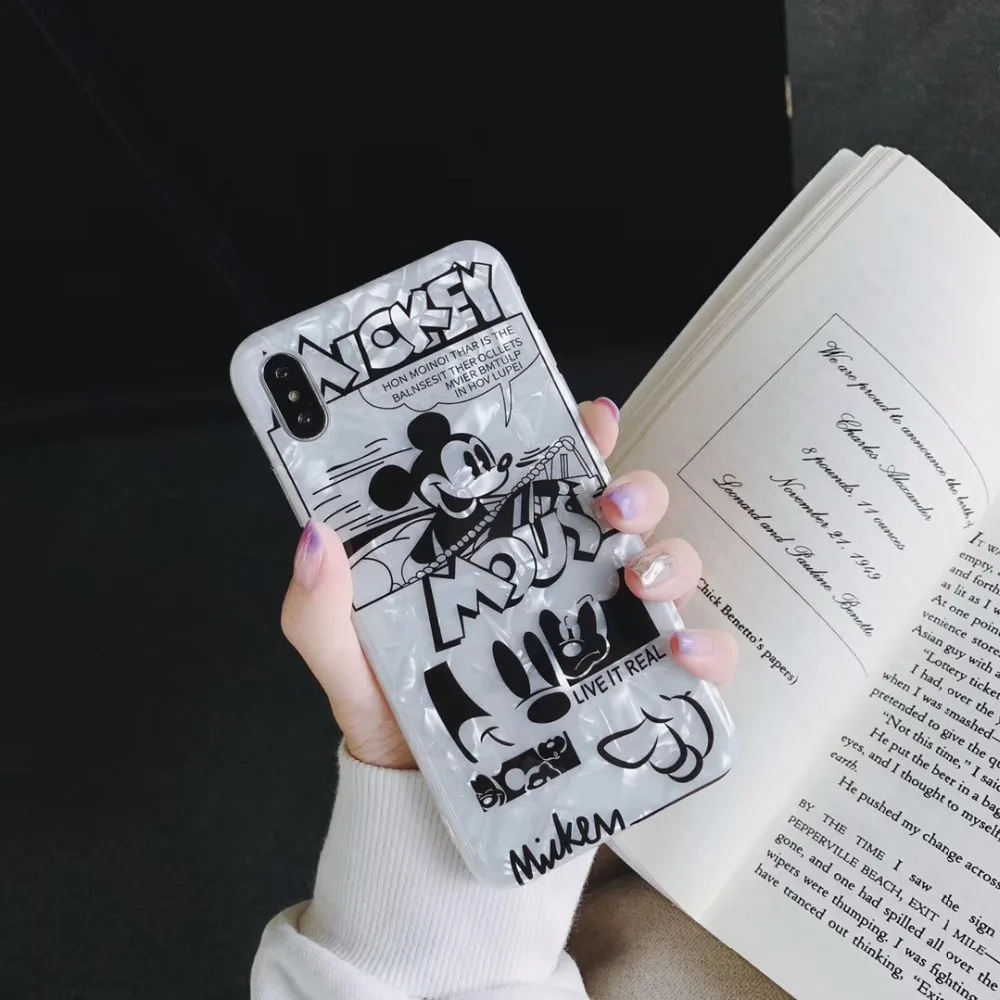 Милый мультяшный чехол для телефона Забавный iphone 7 плюс 8 6 S Микки Минни соффт