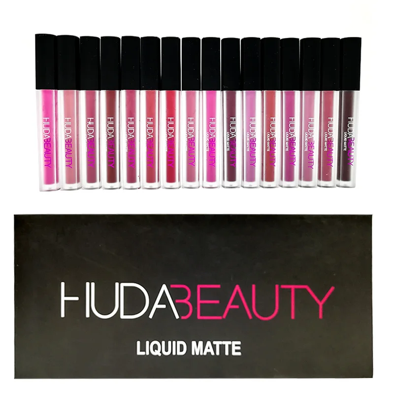 Жидкая помада 2 в 1 Hudas Beauty Makeup 6 шт. + Крем теней для век блеск губ Labiales матовый