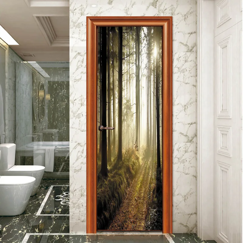 Лесная Чаща Водопад Кухня Холодильник двери Стикеры декоративные наклейки