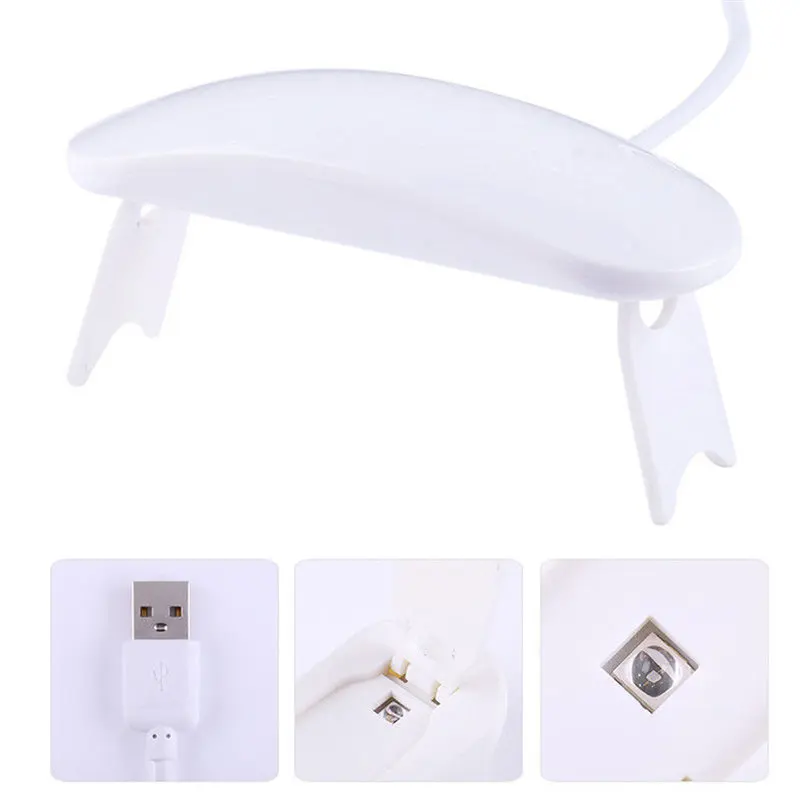 white 6 Вт Сушилка для ногтей УФ лампа микро USB Гель-лак отверждающая машина для ногтей светодиодный светильник для ногтей для маникюра usb зарядка Гель-лак инструмент - Цвет: white