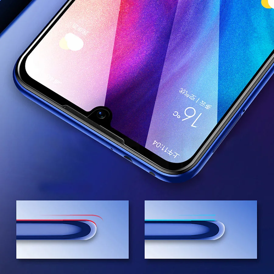 Закаленное стекло с полным покрытием для Xiaomi Redmi 7 Note 6A 6 Pro Защита экрана Mi 9 8 SE