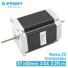 NEMA 23 шаговый двигатель 57x82 мм двойной вал 3A 2.2N.m 315Oz in оба конца
