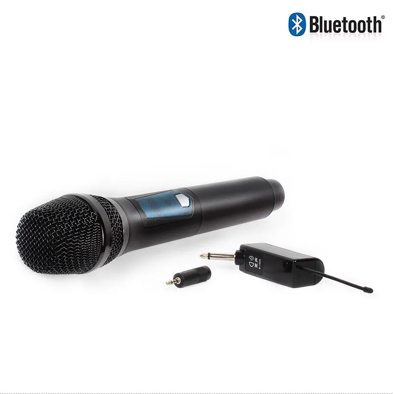 Беспроводная микрофонная система с портативным приемником 1/4 ''1/8'' выход Bluetooth регулируемые каналы UHF для церкви, свадьбы