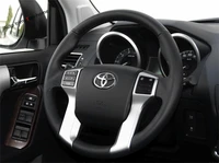 yimaautotrims interior refit kit fit for toyota land cruiser prado fj150 2014 2020 car steering wheel bottom cover trim