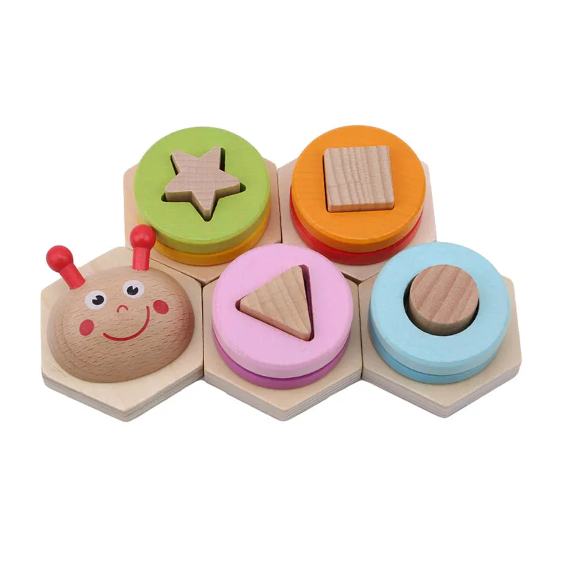 Новый милый детский Деревянный конструктор в форме гусеницы | Игрушки и хобби