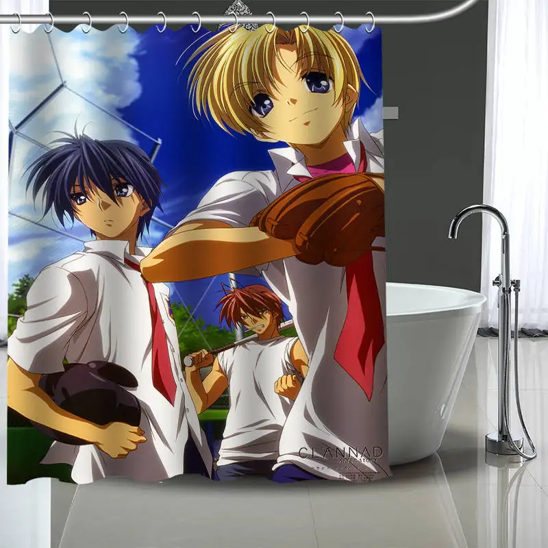 Новинка занавески Clannad на заказ для ванной из полиэстера водонепроницаемая