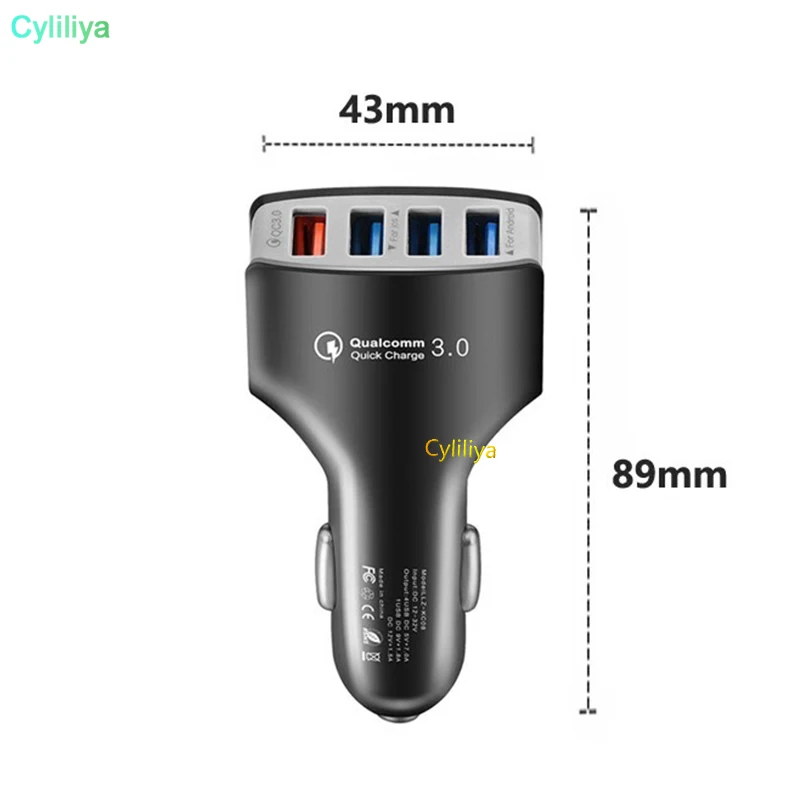 100 шт. автомобильное зарядное устройство с 4 USB портами 12 В 3 0 А|Зарядные устройства