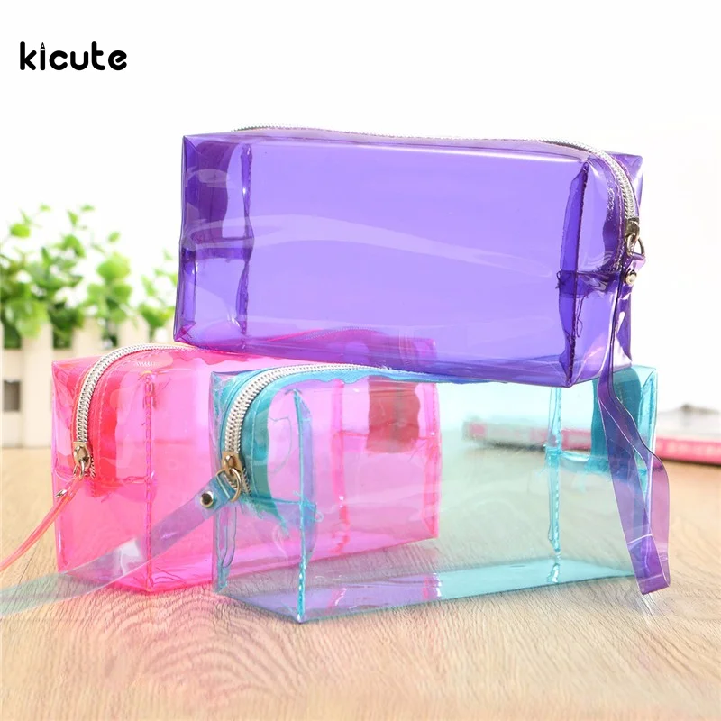 Новейший вместительный прозрачный чехол-карандаш косметичка сумка на молнии для