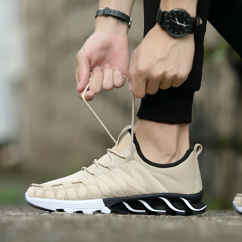 Fashion Men's Shoes Mans Footwear Running Men Casual Outdoor Lace-up Black Sneakers 2019 Spring Soft chaussure homme | Спорт и