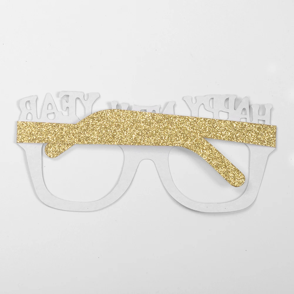 10 шт. с новым годом очки Рождественские сверкающая бумага Очки новогодвечерние