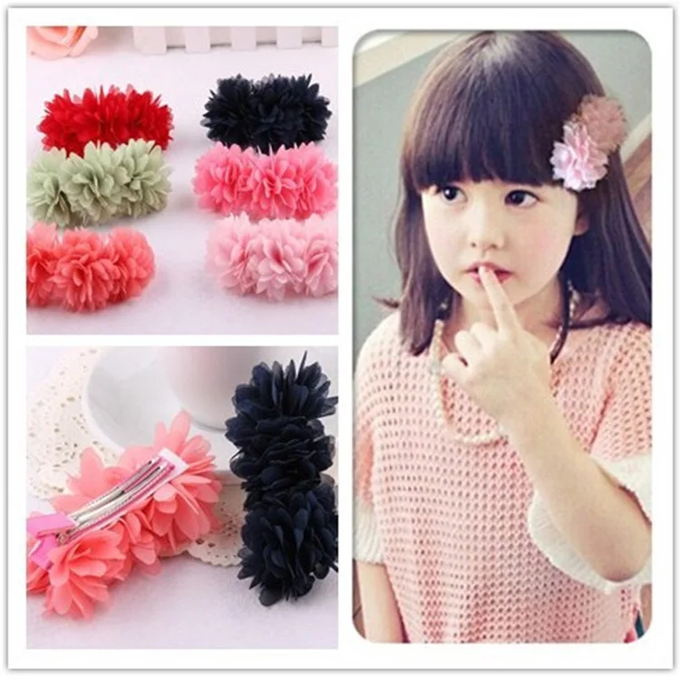 Резинки для волос шифоновые с цветами 2 шт./лот | Аксессуары одежды