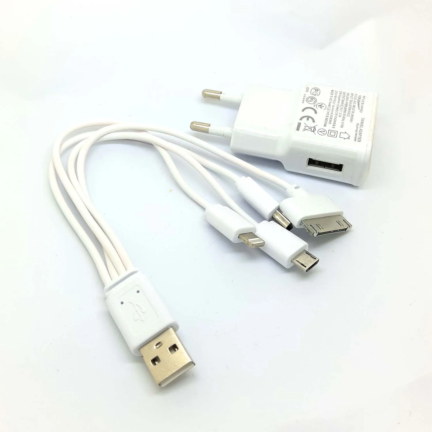 Универсальное сетевое зарядное устройство USB 4 в 1 дорожный зарядный кабель дюйма