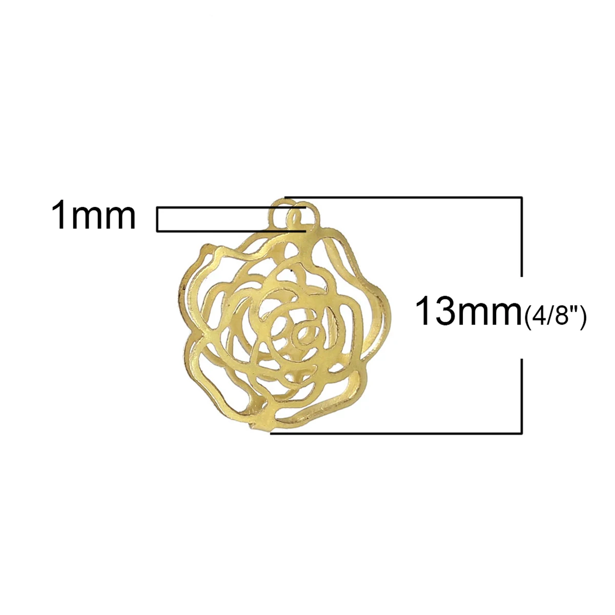 DoreenBeads Brass Spiral Bead Cages Pendants Flower Tone Blank 13.0mm( 4/8&quot) x 11.0mm( 3/8&quot) 4 PCs Hot new | Украшения и