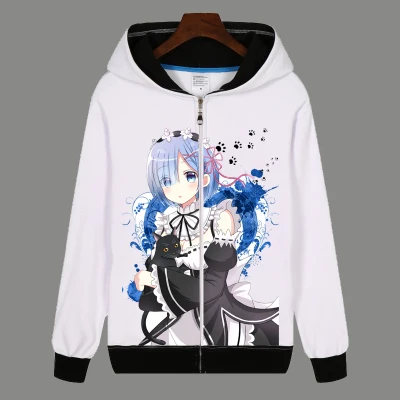 Молодежные студенческие толстовки с капюшоном Zero kara Hajimeru Isekai Seikatsu RAM & REM большой