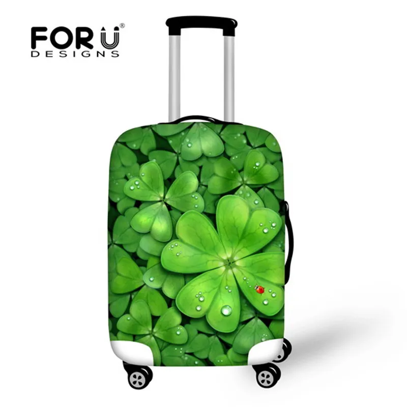 3D эластичные Чехлы для багажа FORUDESIGNS с принтом зеленых листьев застежкой 18 20 22 24 26