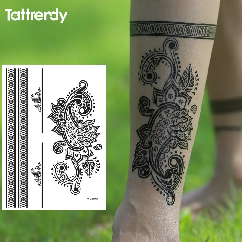 1 шт. водостойкая тату наклейка с хной для женщин|sticker label|sticker bordertattoo lamps |