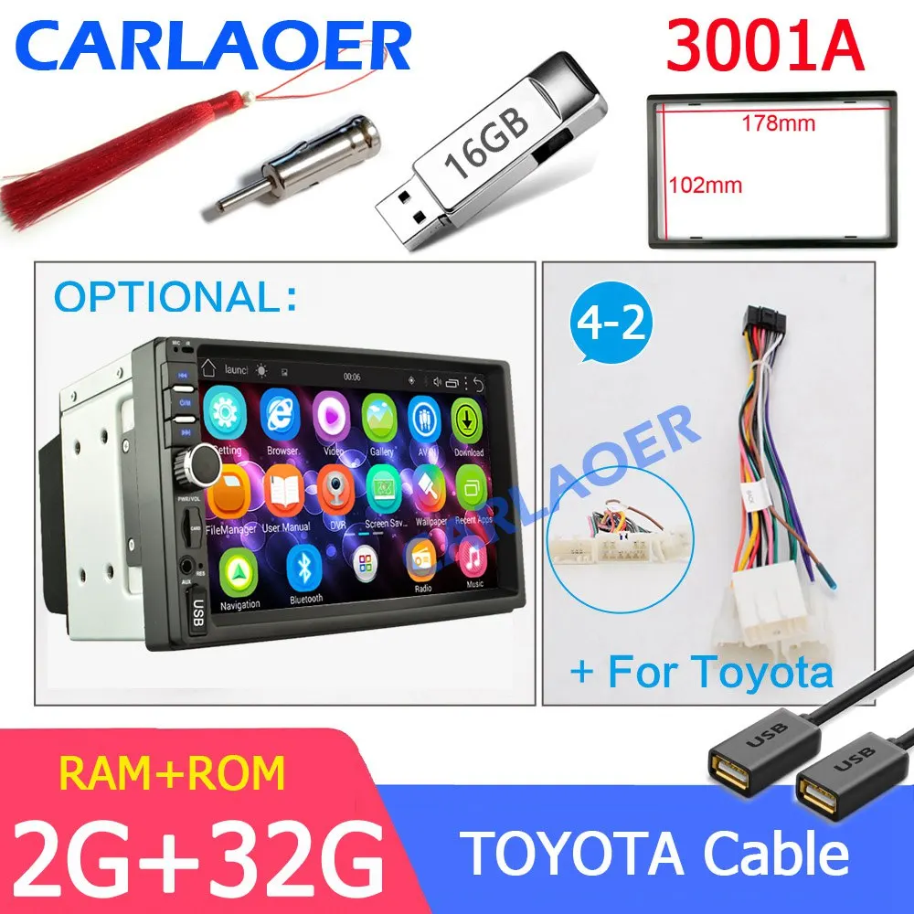 7018A 2G TOYOTA 2G ram 2 din автомагнитола 2Din Android Автомагнитола мультимедийный плеер Авто Аудио для Nissan hyundai Kia toyata lada Chevrolet Ford BYD - Цвет: 7018A 2G TOYOTA