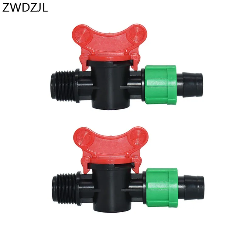 

Greenhouse Drip tape tap male 1/2 to the 5/8" irrigation valve 16mm Mini Valve waterstop connectors barb tap 12pcs