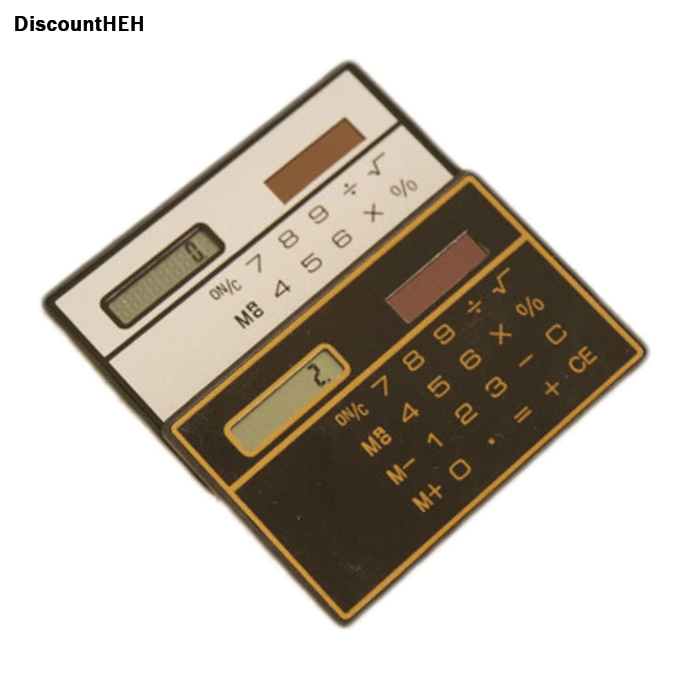 Калькулятор ультра тонкий мини кредитной карты 8 значный Солнечной энергии