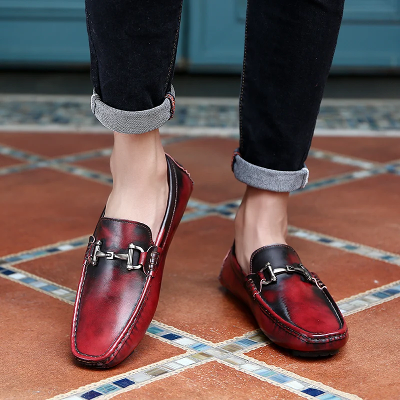 2019 New Arrival Spring Men Loafers Slip On Breathable Casual Flat Boat Shoes Hot Fashion Driving Moccasins Size 39-44 | Обувь