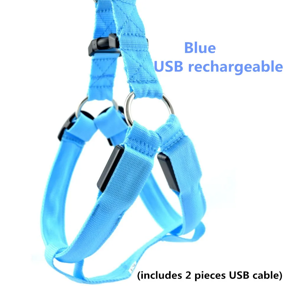 blue USB C01 твердый светодиод для домашних собак светильник жгуты pet ремень светящийся жгут для собак средних и больших собак - Цвет: blue USB