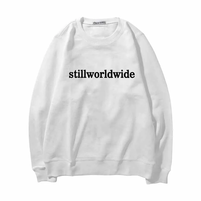 Белый Модные Kpop Twice "stillworld" свитера для женщин и мужчин осенние толстовки свободная одежда Прямая - Цвет: Белый