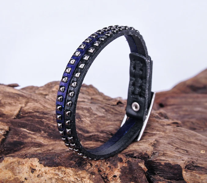 G553 Blue Rock крутой Шикарный кожаный браслет с одной застежкой Новый|bracelet unisex|bracelet