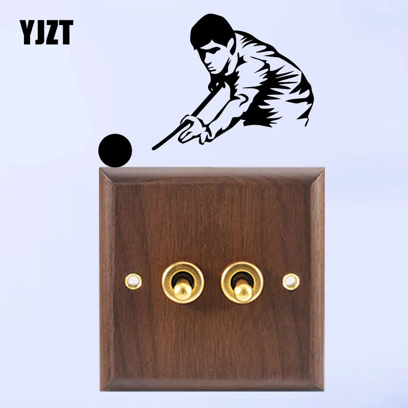 

YJZT наклейки на стену, виниловые наклейки, бильярдный кий, спортивный человек, интересные высококачественные 8SS2327
