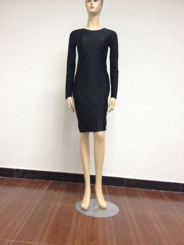women summer formal black bandage dress sexy on promotion hot round neck A1190 |