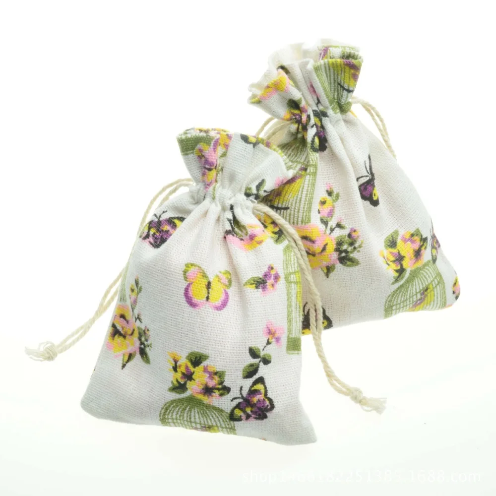 

10Pcs Butterfly Flower Jewelry Packing Cotton Bag 10x14cm,Packaging Drawstring Gift Bags & Pouches Christmas/Wedding Bag