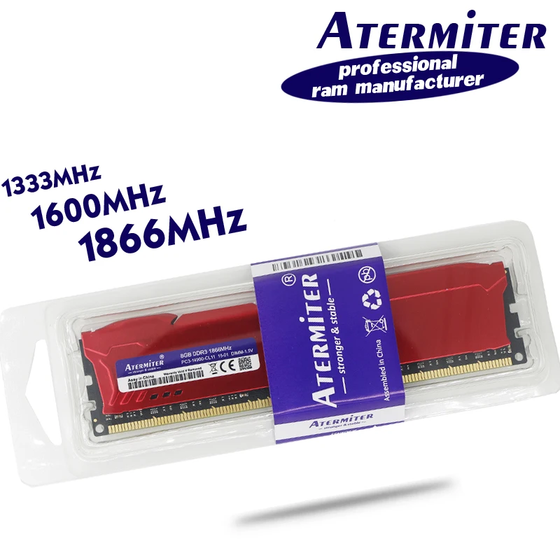 ОЗУ atermiter DDR3 для ПК Deskto radator8gb 4 Гб 2 PC3 1333 1600 1866 МГц 10600 12800 модуль памяти