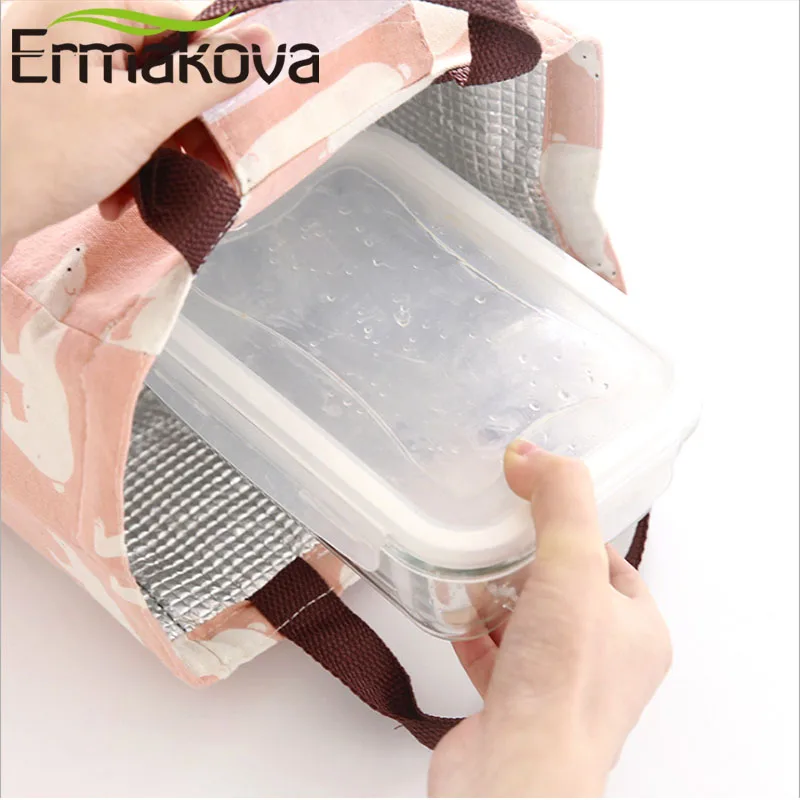 ERMAKOVA Ткань Оксфорд мешок для ланча многоразовые термо сумка мягкий охладитель