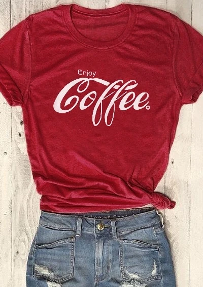 

Funny coffee red women fashion unisex t-shirt slogan tumblr aesthetic fashion street style hot new arrival tee grunge shirt tops