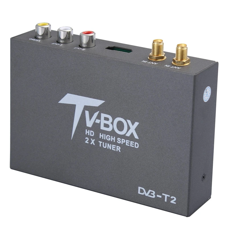 T338B Hd DVB T2 Автомобильный цифровой ТВ тюнер Dvb приёмник с 2 усилителями антенна