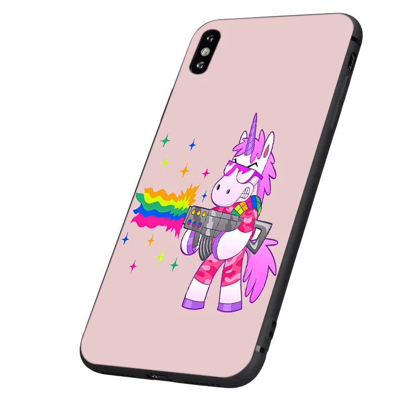 black tpu case for iphone 5 5s se 2020 6 6s 7 8 plus x 10 case cover for iphone xr xs 11 pro max case rainbow lovely unicorn free global shipping