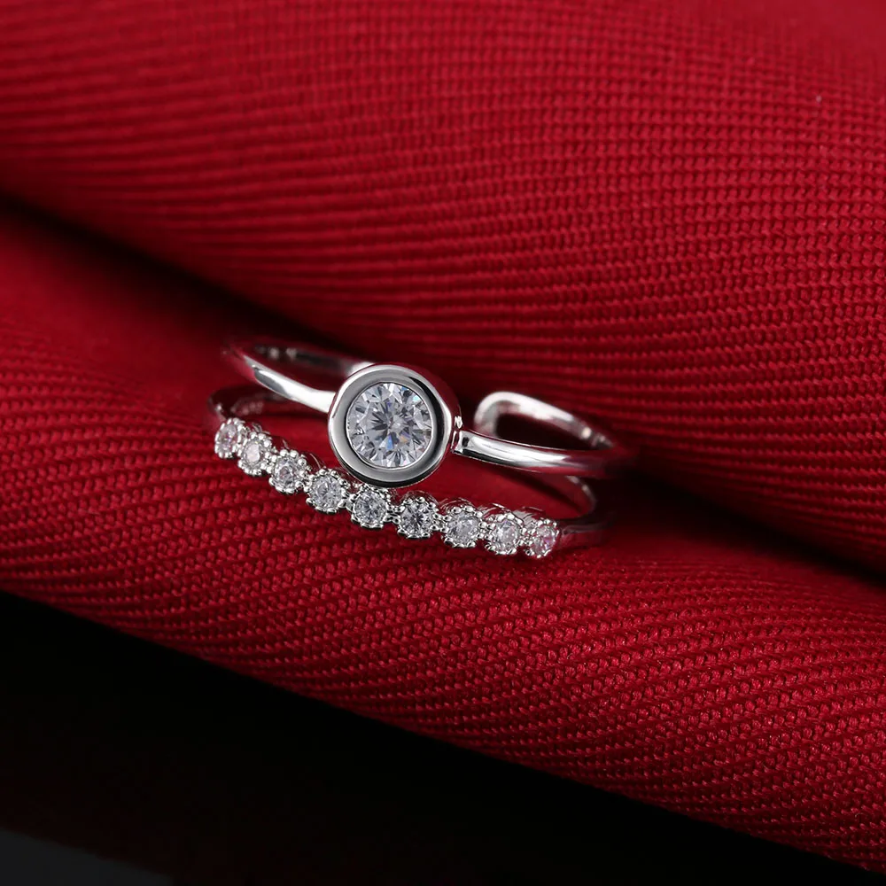 Женское регулируемое кольцо с австрийским кристаллом|Обручальные кольца| |