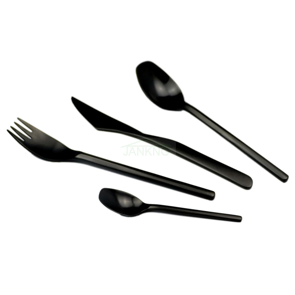 Набор столовых приборов JANKNG из нержавеющей стали 4 шт./лот|black cutlery set|stainless steel dinner