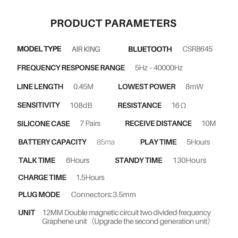 Беспроводные Внутриканальные наушники TFZ AIR KING с поддержкой Bluetooth Hi Fi IEM 2