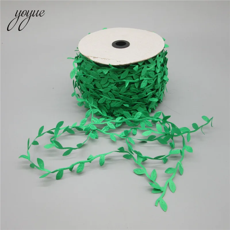 Green Lucia Crafts 2,5 см листья Кружева отделка украшения лист ленты Diy Швейные войлочные гирлянды одежды крафт-ткани аппликации 040051056 - Цвет: Green