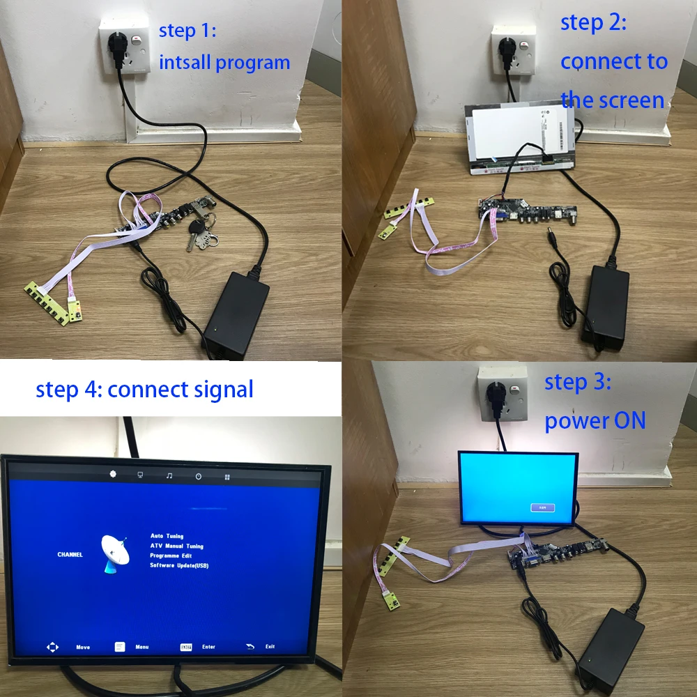V53 Универсальный ТВ lcd плата управления 10-42 дюймов lvds драйвер платы ТВ VGA AV HDMI USB DS. V53RL. BK полный комплект для LTM190M2