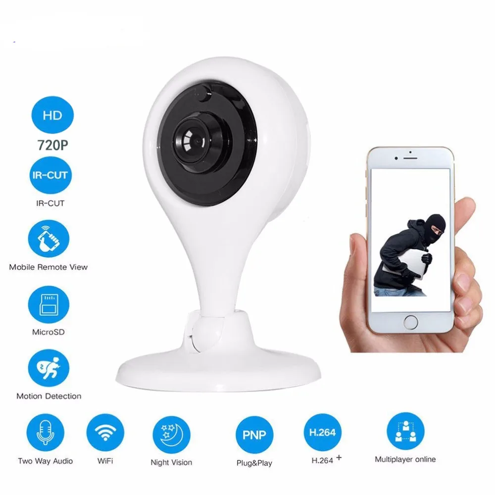 Новая версия IR Cut Wi Fi ip камера Сеть беспроводной 720P HD видеонаблюдения