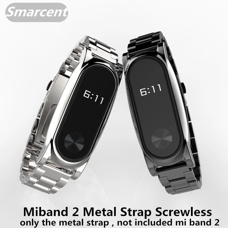 Новинка 2017 оригинальные браслеты Smarcent Xiaomi Band 2 браслет из нержавеющей стали Mi для