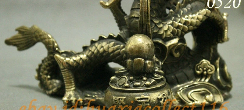 6 &quotКитайский Бронзовый Медный Фэншуй сокровище чаша Год Зодиака Dragon Ball Статуя |