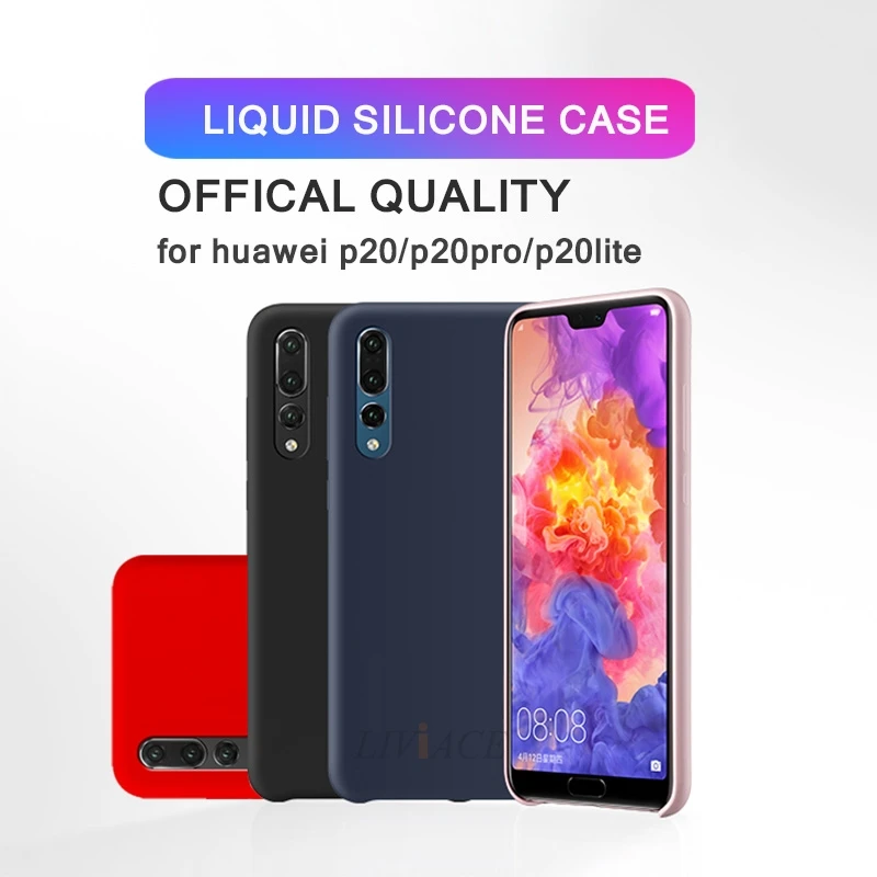 liviace original phone case for huawei p20 / pro lite nova 3E liquid silicone tpu soft back cover p20pro p20lite |