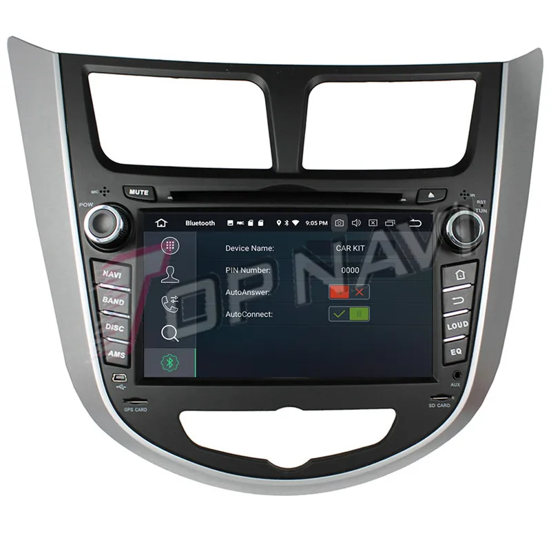 TOPNAVI Octa Core Android 9 0 Автомобильный GPS-навигатор для Hyundai Verna Accent Solaris 2011-2012