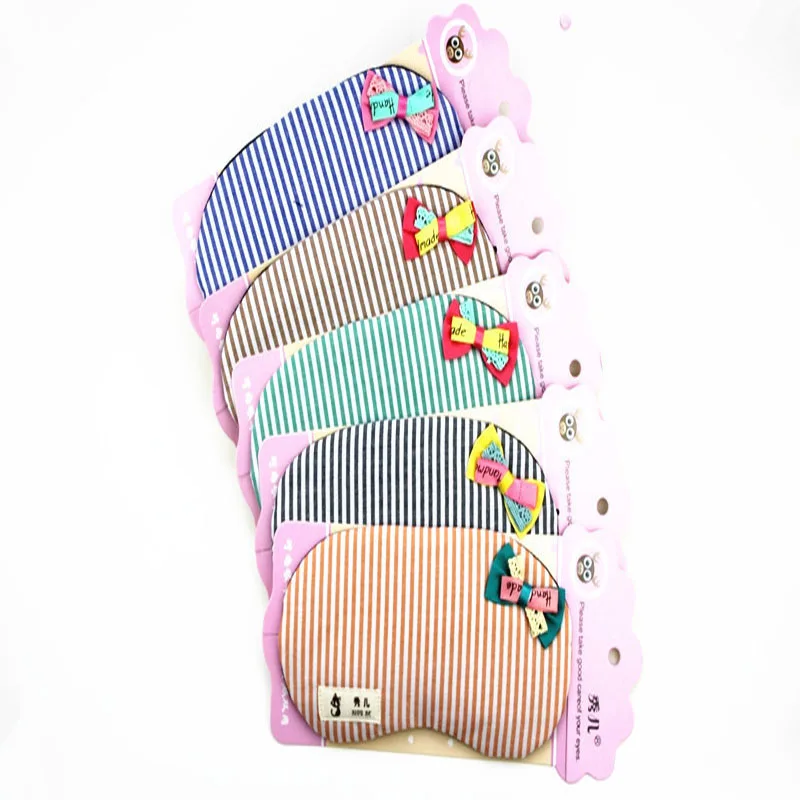 Очки маска для глаз повязка на глаза Полоска хлопковый бант раньше черные